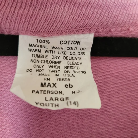 Handpainted Button Down Sweatshirt Dusty Rose w/Painted Florals Youth Sz 14/Lg - Picture 6 of 9